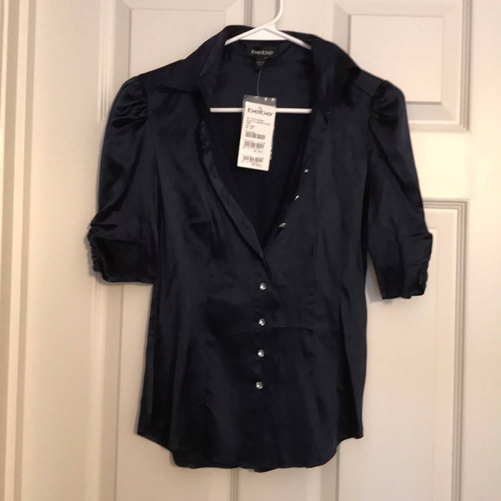 Bebe Navy Blouse